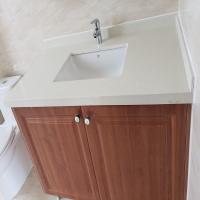 石英石洗手台白色人造石台面浴室柜台工程安装